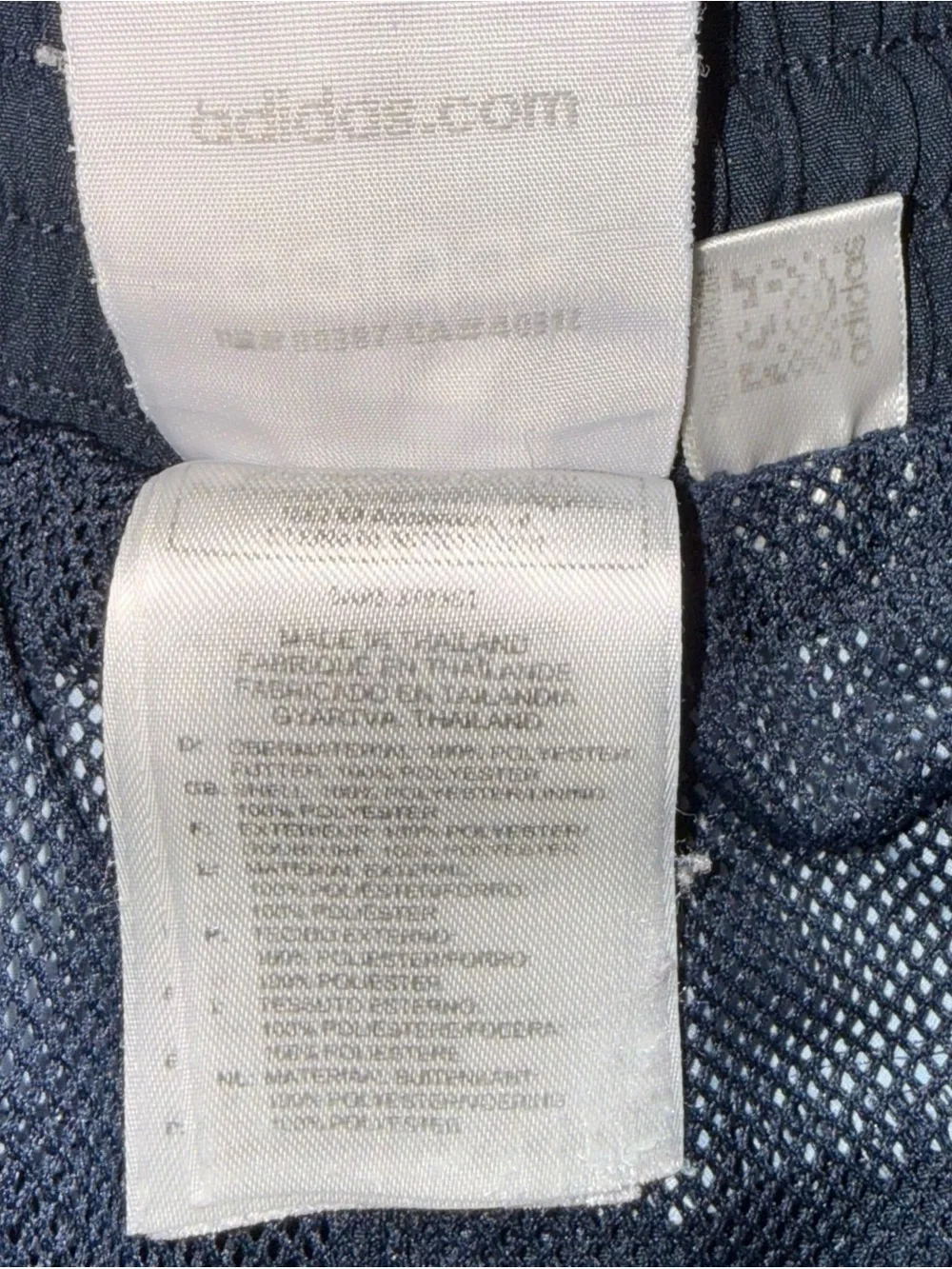 Vintage Y2K Adidas Navy Blue & White Track Pants Mesh Lined Size Medium